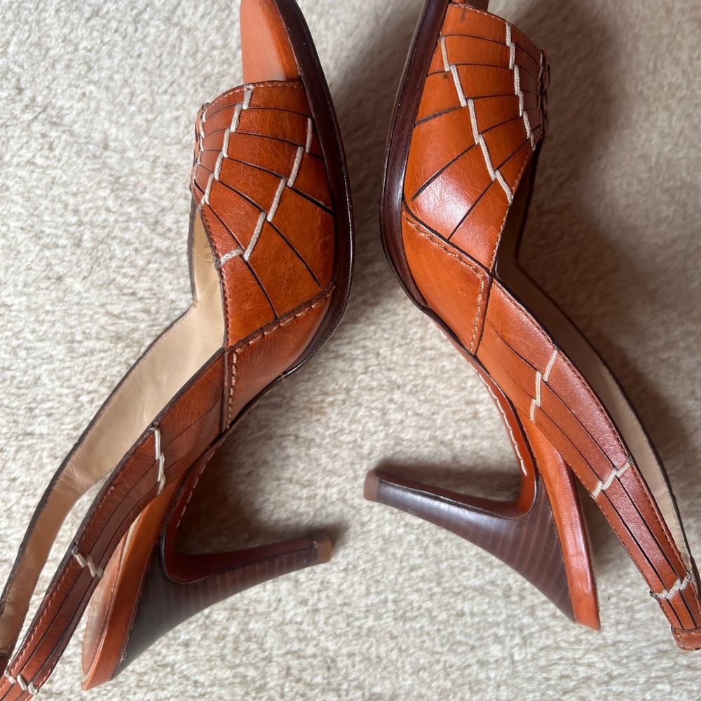 Cole Haan Orange sling backs sz9 - leather